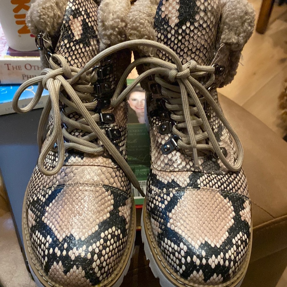 Aerosoles Python Print Boots With Fur - image 1